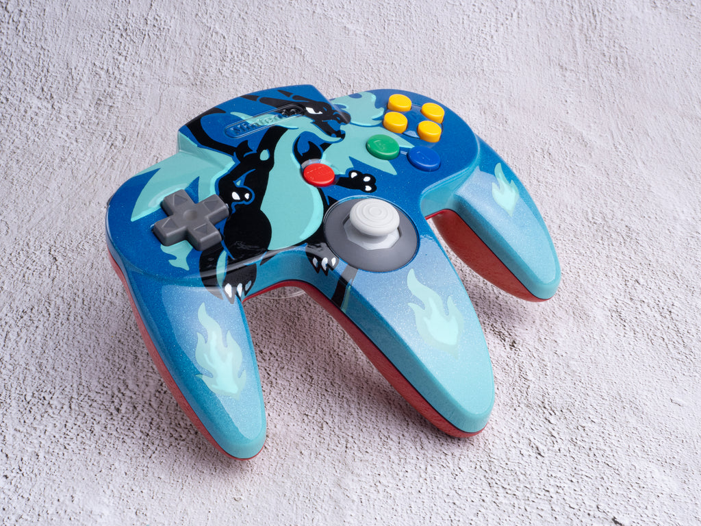 Charizard X - Custom Painted Nintendo 64 Controller