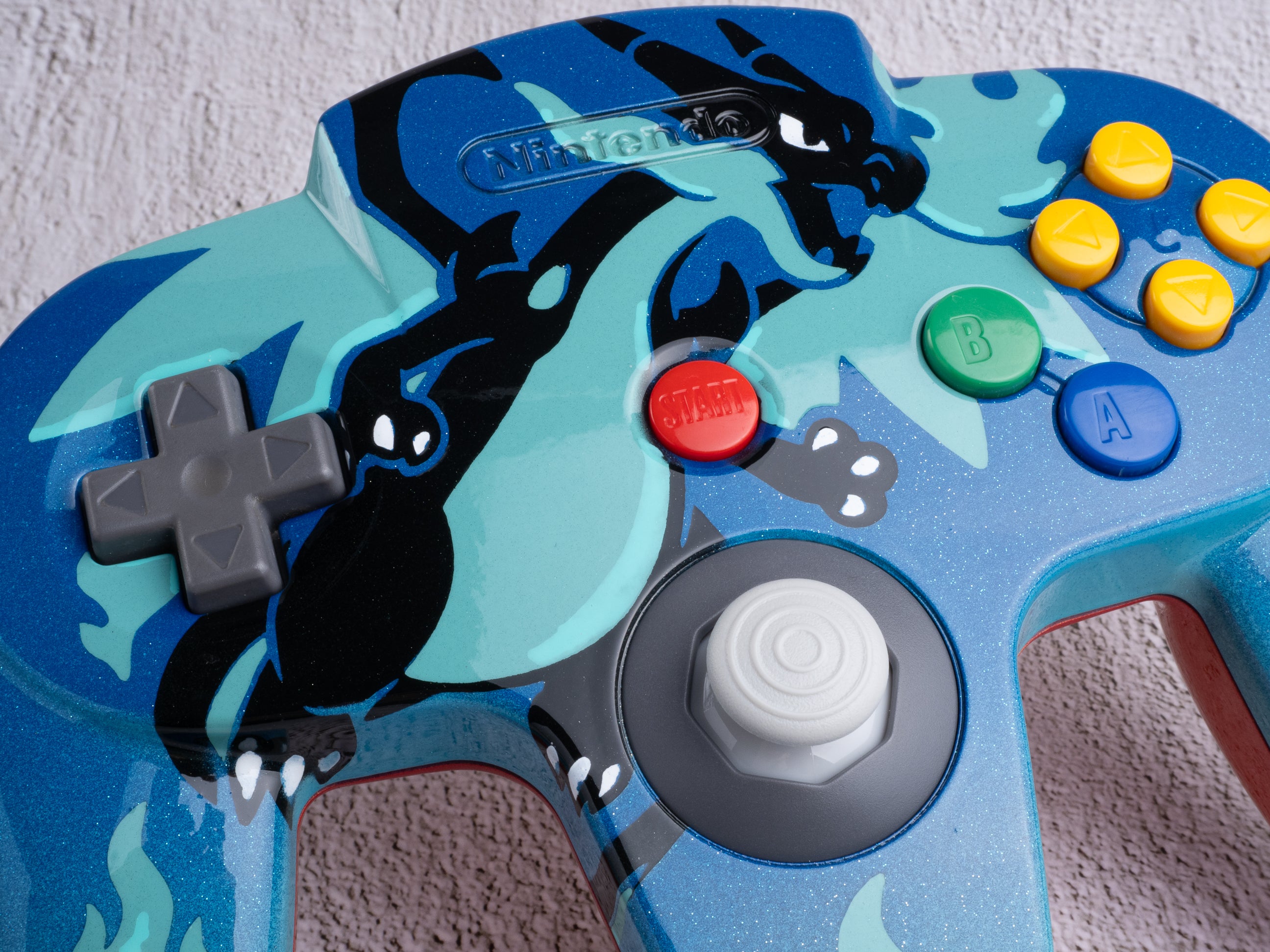 Charizard X - Custom Painted Nintendo 64 Controller