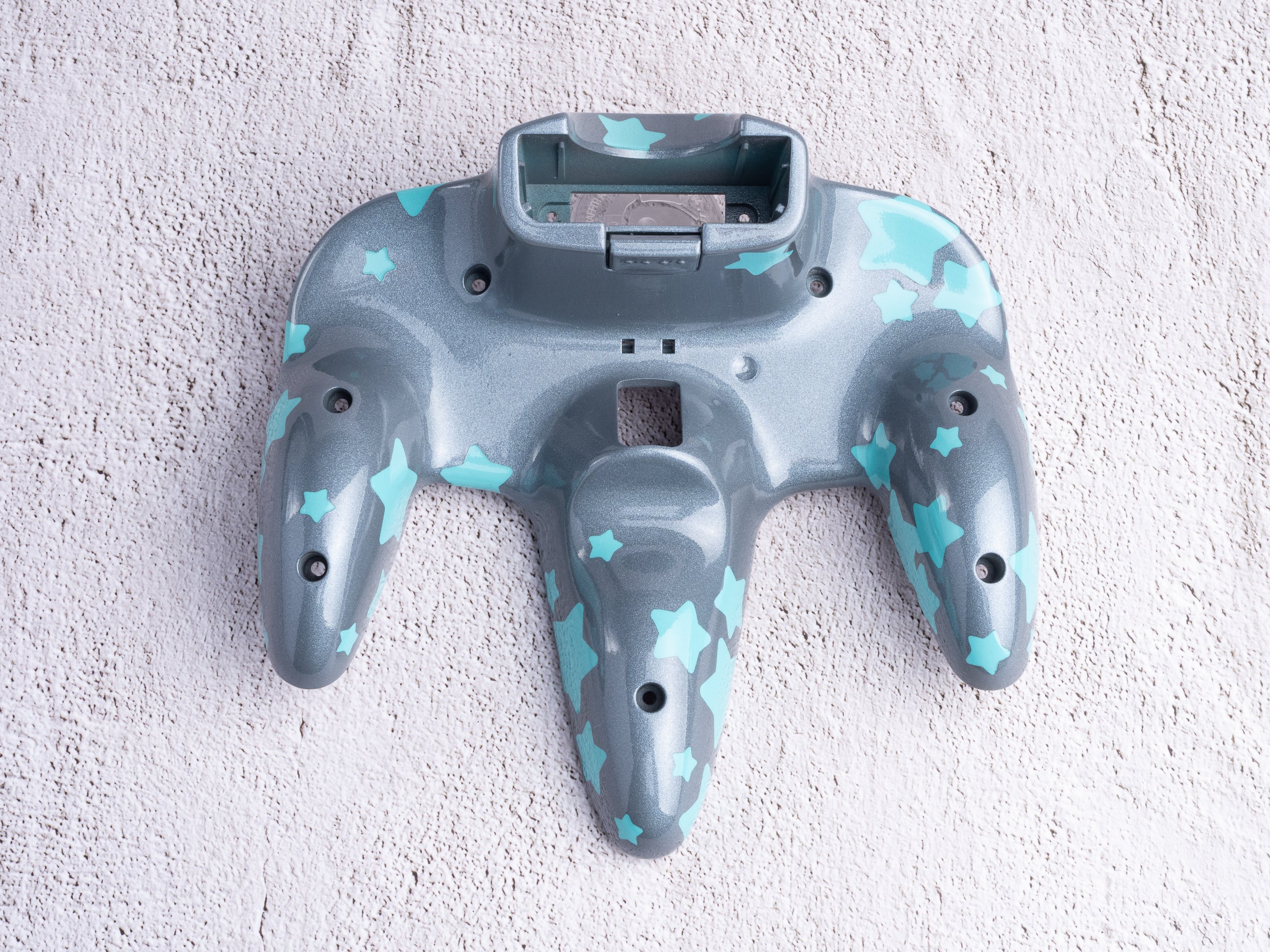 Starry Silver - Custom Painted Nintendo 64 Bottom Shell