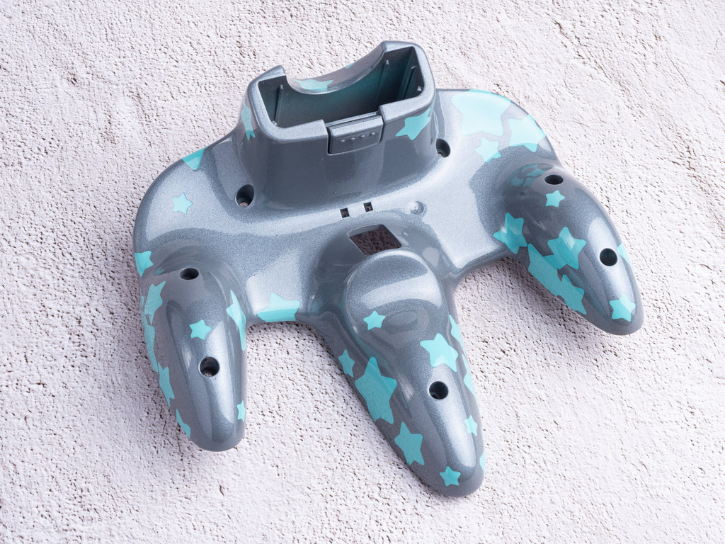 Starry Silver - Custom Painted Nintendo 64 Bottom Shell