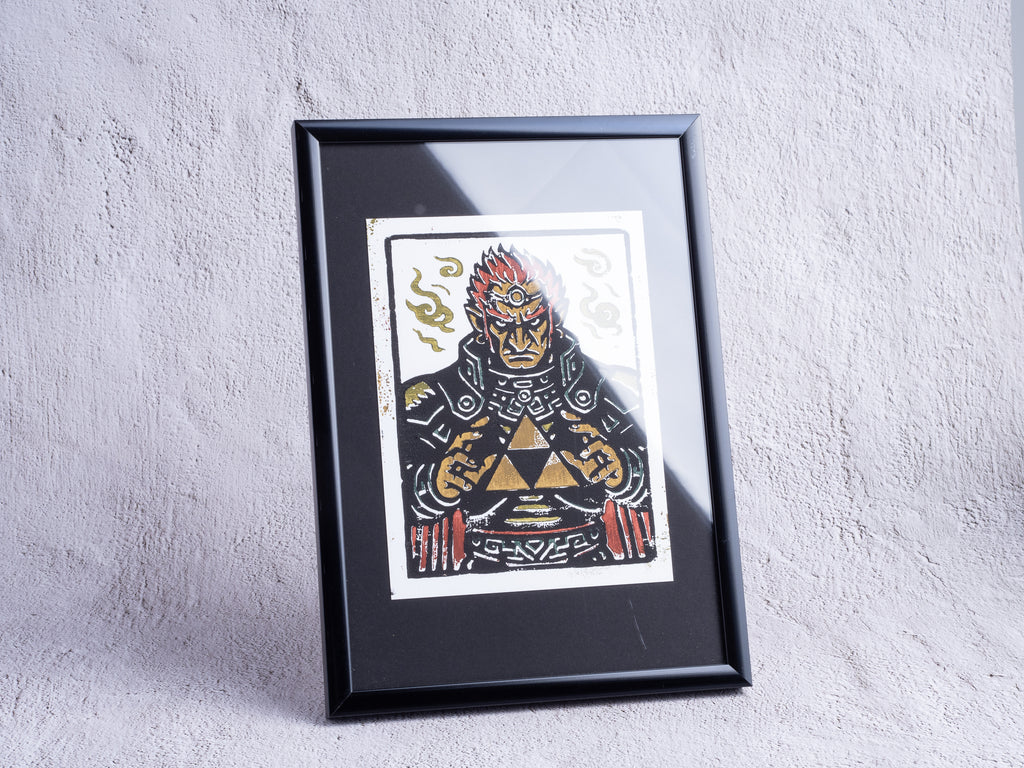 Ganondorf / The Legend of Zelda - Handmade Block Print, Multi-Color, Limited Edition of 20
