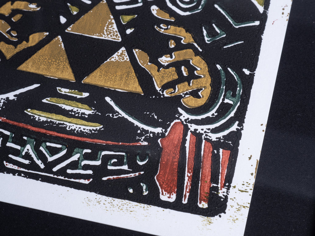 Ganondorf / The Legend of Zelda - Handmade Block Print, Multi-Color, Limited Edition of 20