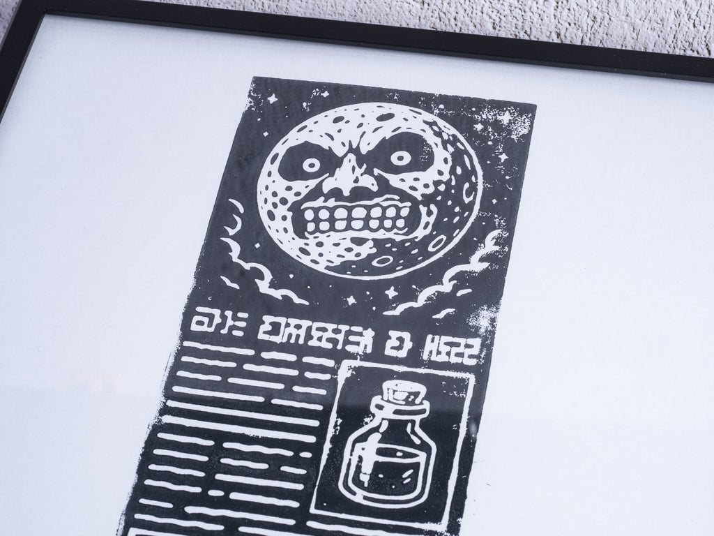 Termina Post / Zelda Majora's Mask - Handmade A4 Block Print - Open Edition