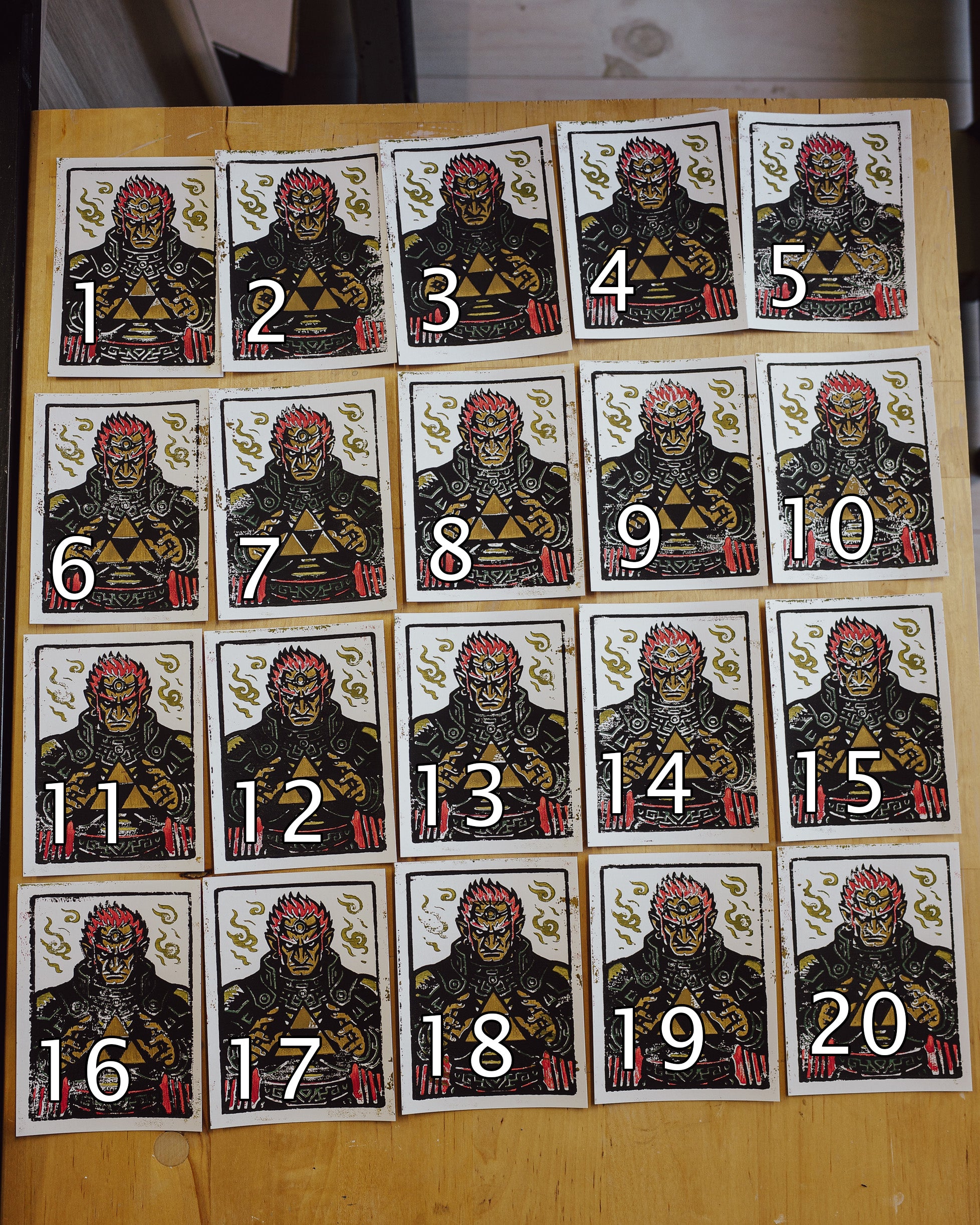 Ganondorf Linocut / Block Print - Hand-Pulled, Multi-Color, Limited Edition of 20