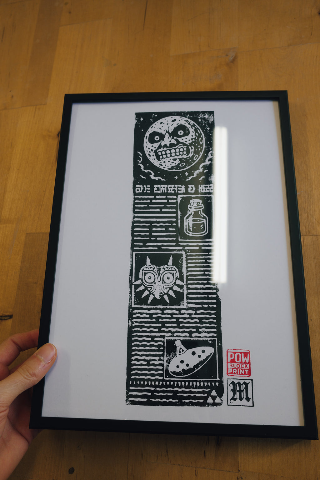 Termina Post / Zelda Majora's Mask - Handmade A4 Block Print - Open Edition