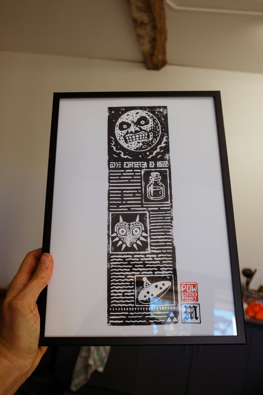Termina Post / Zelda Majora's Mask - Handmade A4 Block Print - Open Edition