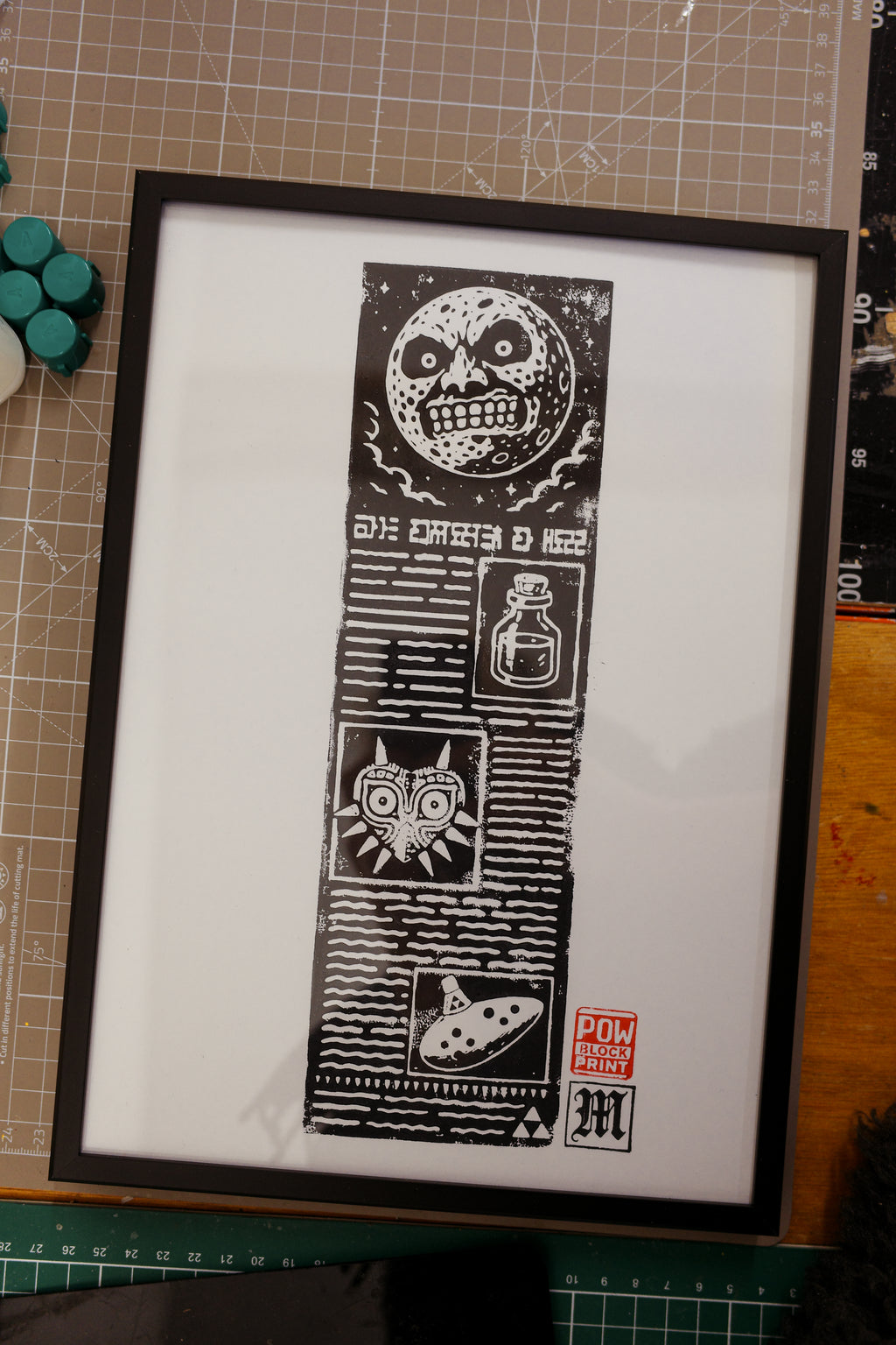 Termina Post / Zelda Majora's Mask - Handmade A4 Block Print - Open Edition