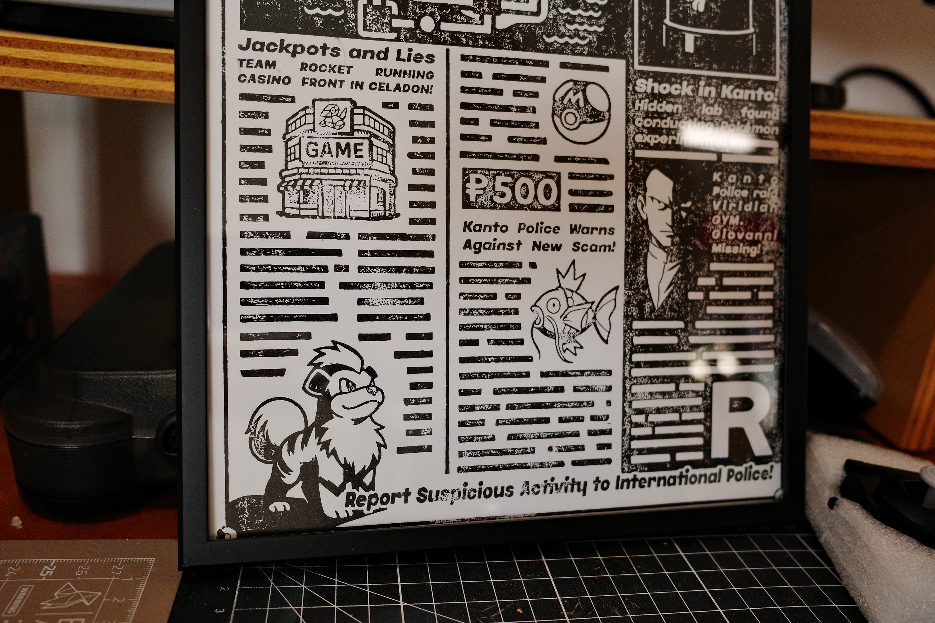 Kanto Express / Pokémon - Handmade A3 / A4 Block Print - Open Edition
