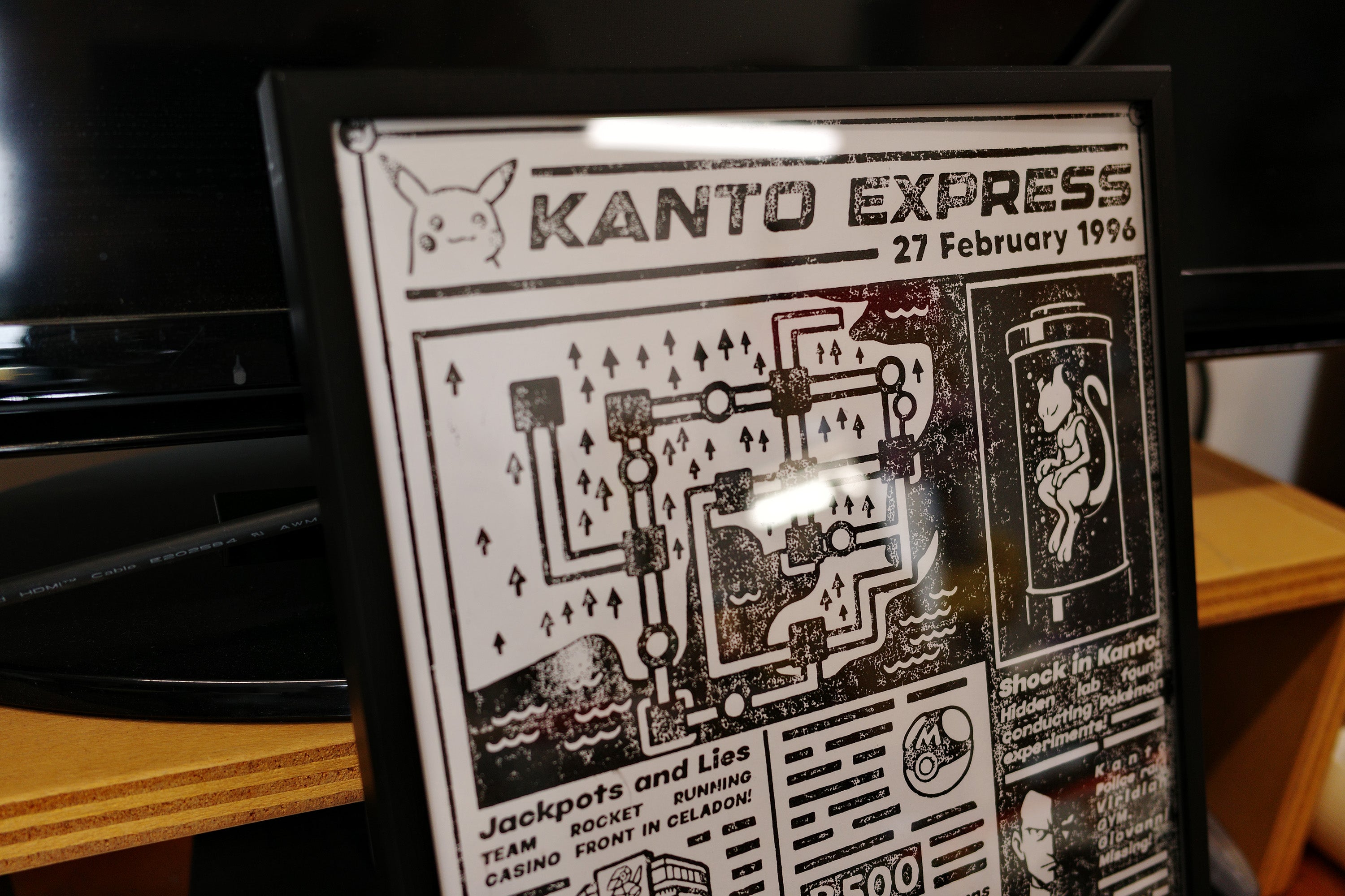 Kanto Express / Pokémon - Handmade A3 / A4 Block Print - Open Edition
