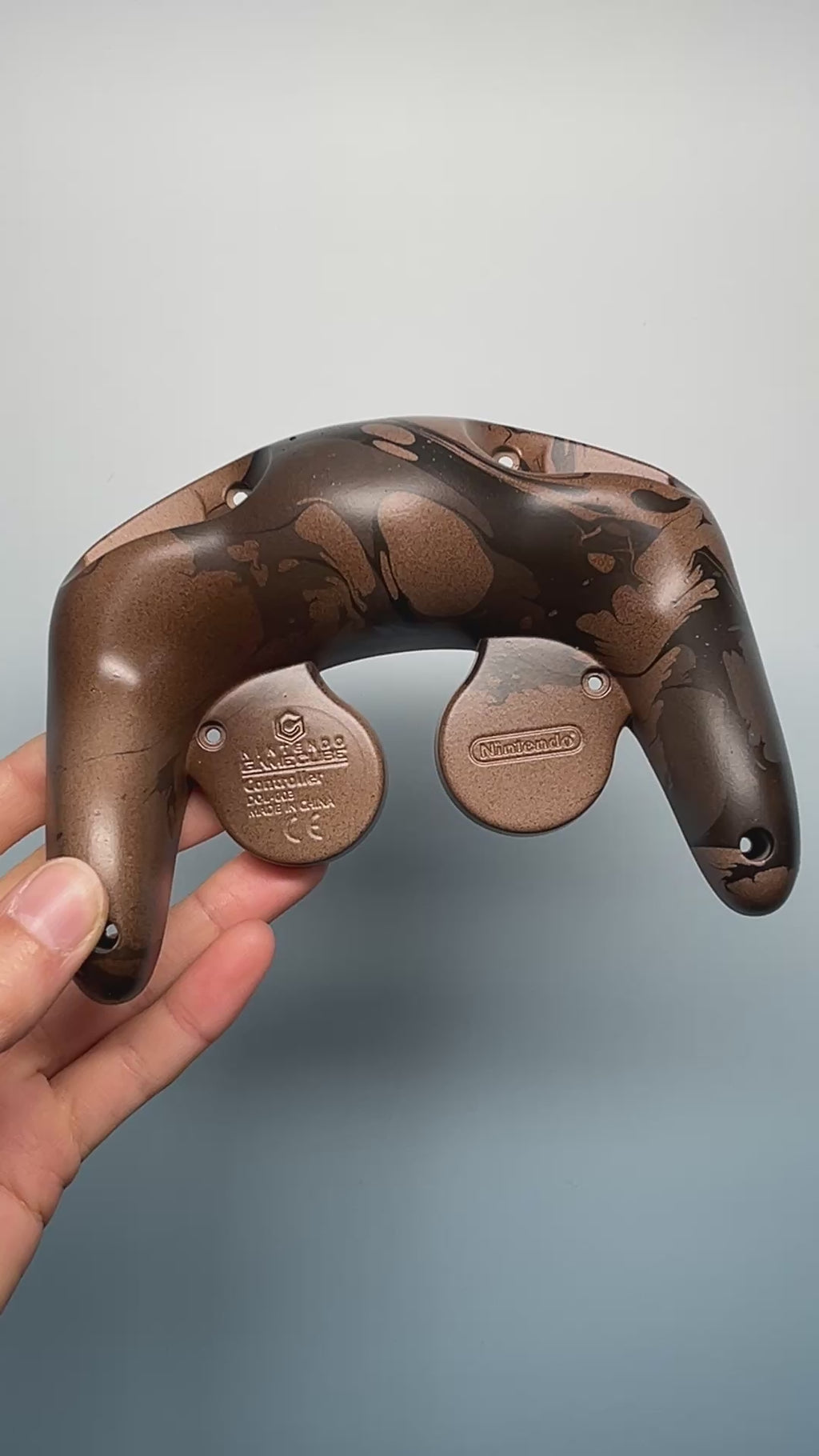 GameCube Bottom Shell - Chocolate Marble (Matte)