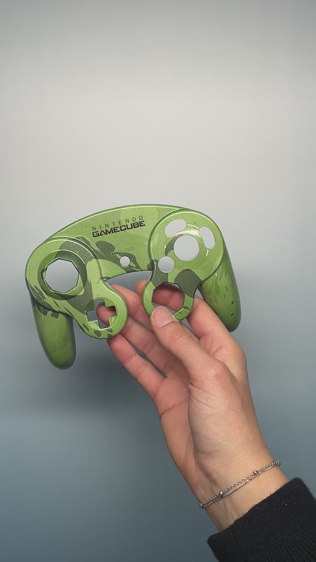 GameCube Top Shell - Green Marble (Glossy)