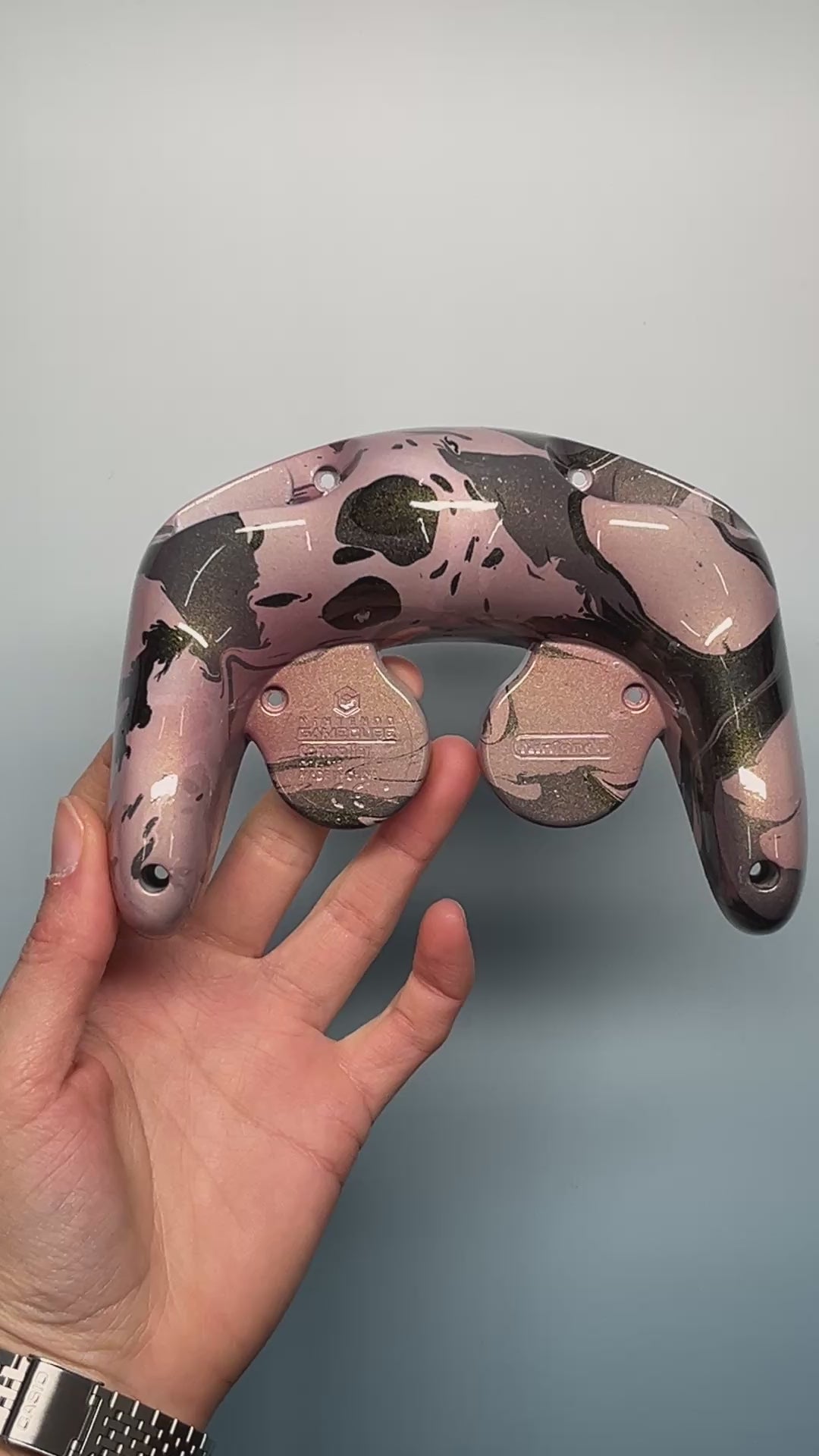 GameCube Bottom Shell - Coffee Marble (Glossy)