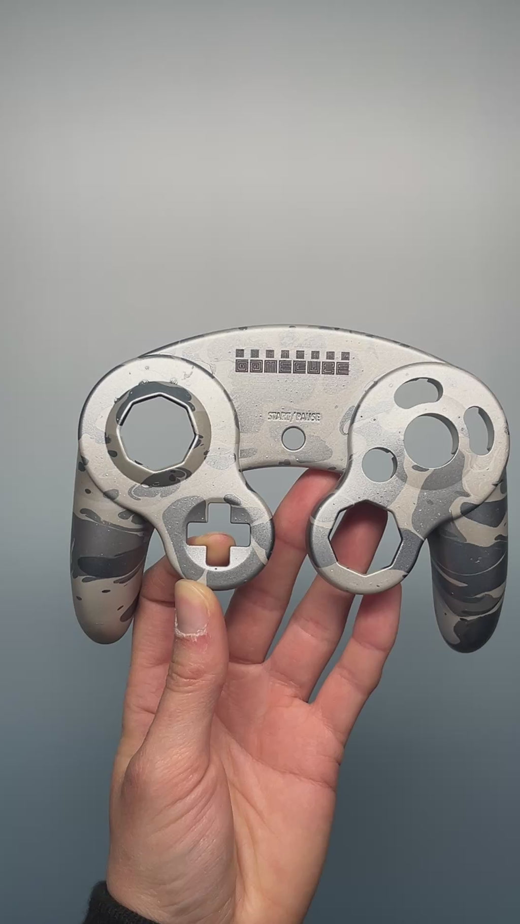 GameCube Top Shell - Grey Marble (Matte)