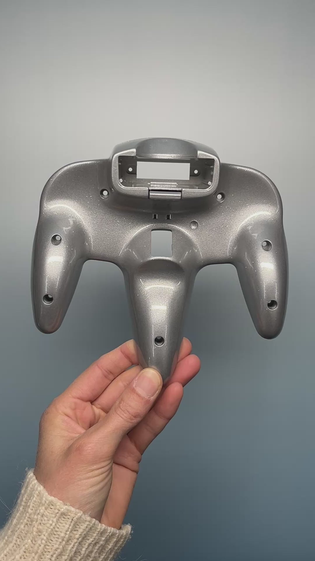 Silver Sparkle (Glossy) - Bottom Shell Only - Custom Painted Nintendo 64 Controller Shells
