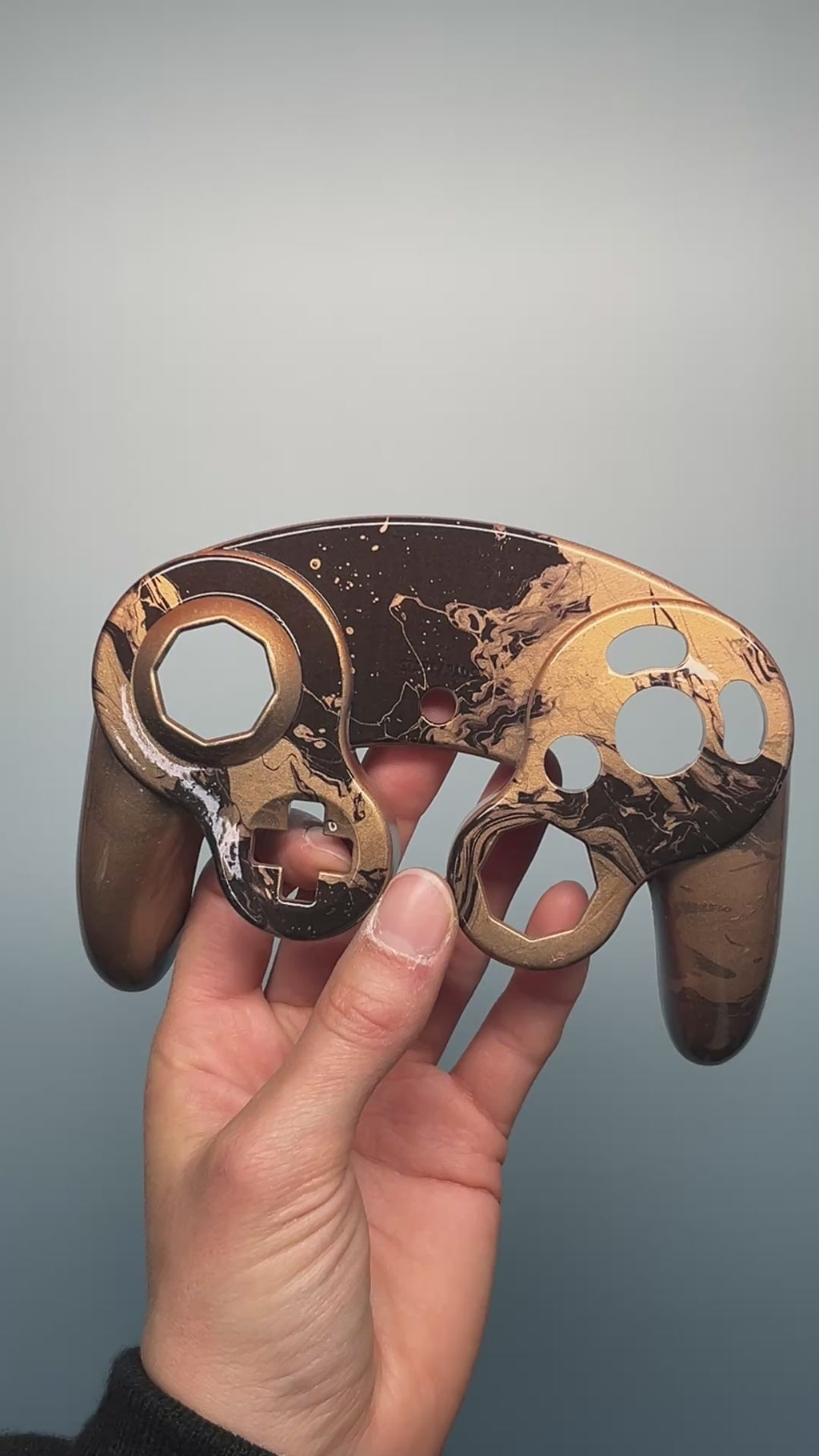 GameCube Top Shell - Bronze Marble (Glossy)