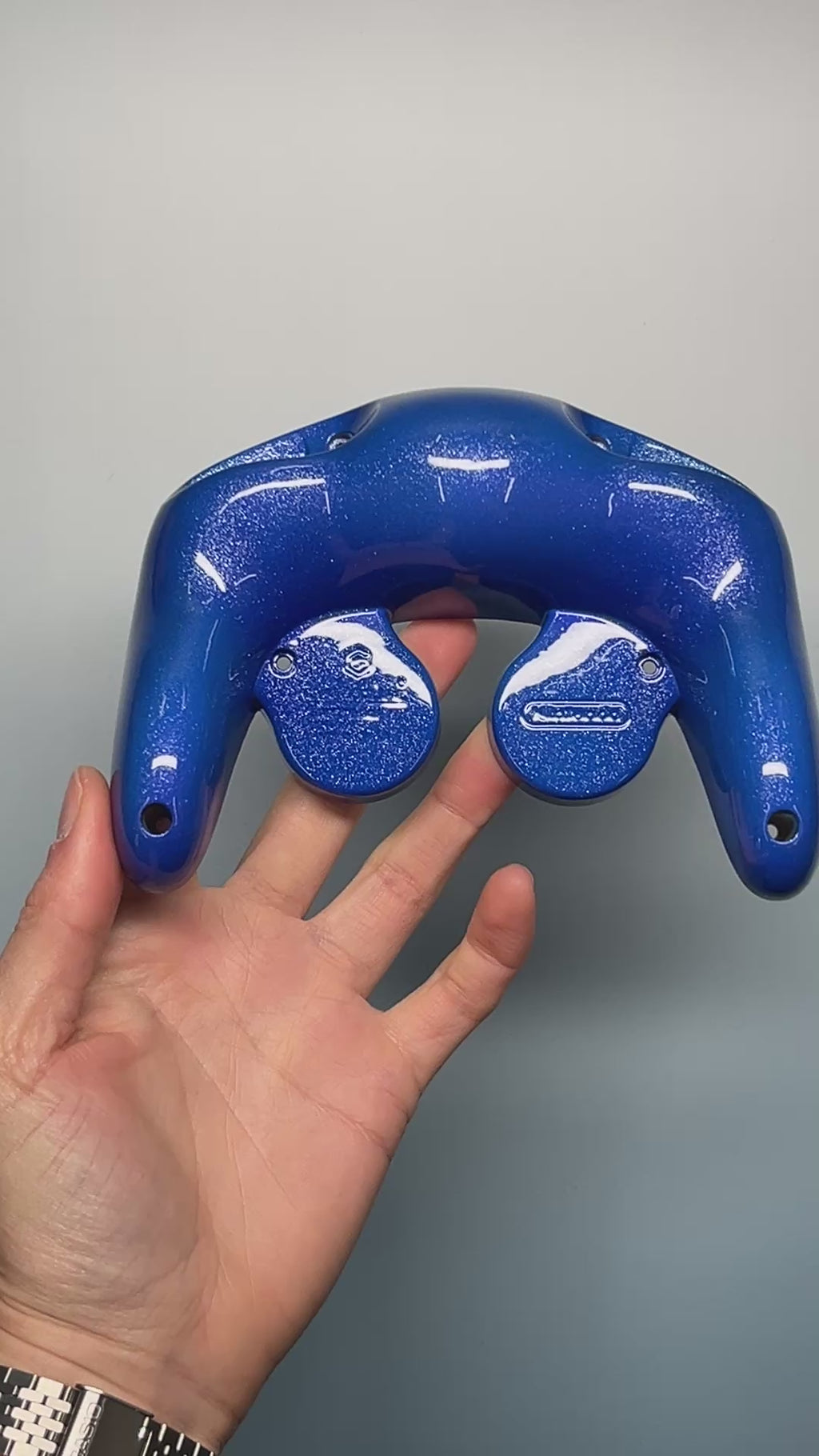 GameCube Bottom Shell - Sparkly Blue (Glossy)