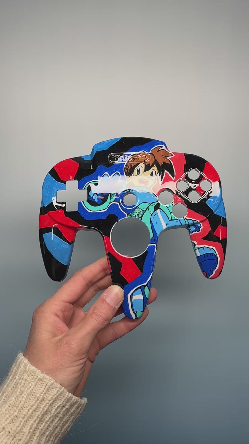 Megaman Legends - TOP SHELL ONLY - Custom Painted Nintendo 64 Controller Shells